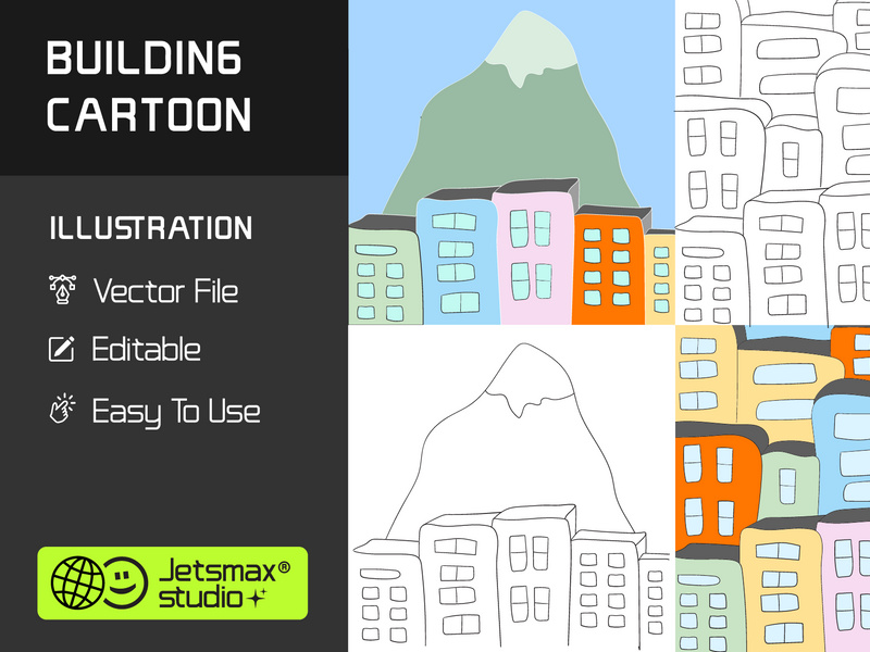 Cartoon Building Vector Bundle by Jetsmax Studio ~ EpicPxls