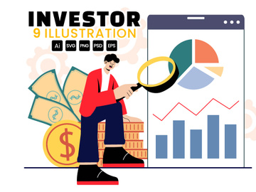 9 Business Investor Vector Illustration