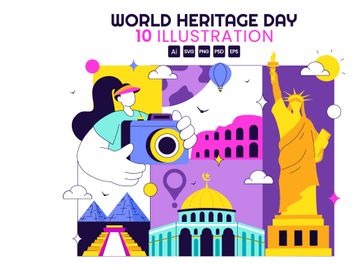 10 World Heritage Day Illustration