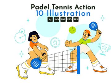 10 Padel Tennis Action Illustration