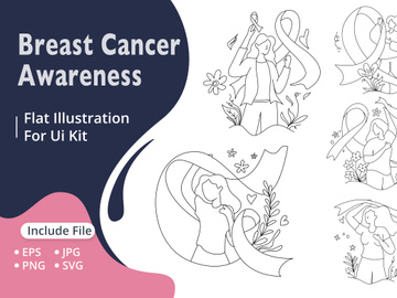 Woman Raising Breast Cancer Ribbon