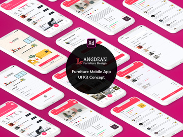 Furniture Mobile App UI Kit Light Version (XD)