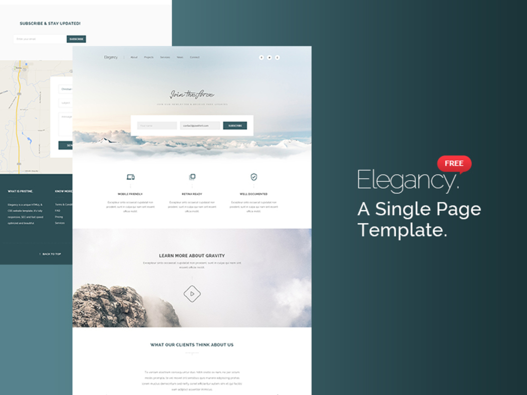 Elegancy: Single Page Template [PSD]