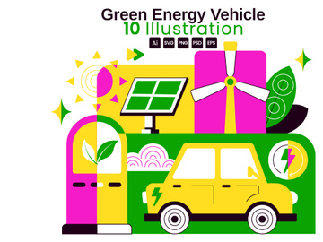 10 Green Energy Vehicle Illustration
