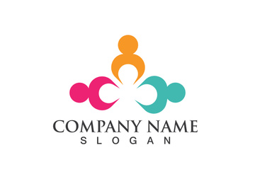 Community Logo Design Template for Teams or Groups.network and social icon design