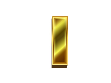 3d golden letter. Luxury gold English alphabet on white background