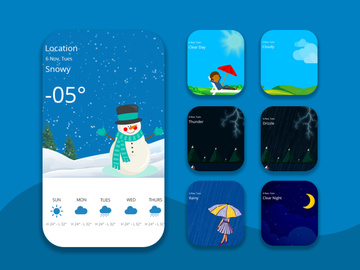 Weather Mock-ups Illustrations