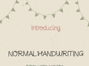 Normal handwriting font for branding, posters, invitations, social media graphics, and any creative projects