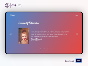 Testimonials | Daily UI challenge - Day 039/100