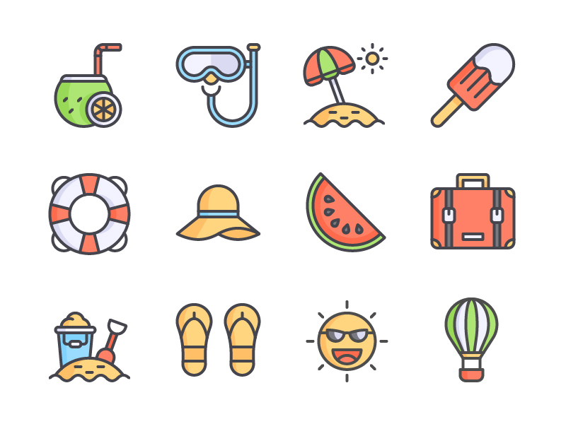 夏季图标集(Summer Icon Set)插图