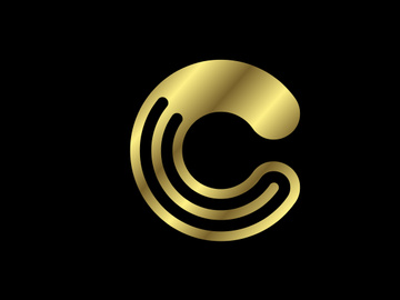 Golden capital letter. Graphic alphabet symbol for logo, Poster, Invitation. vector illustration