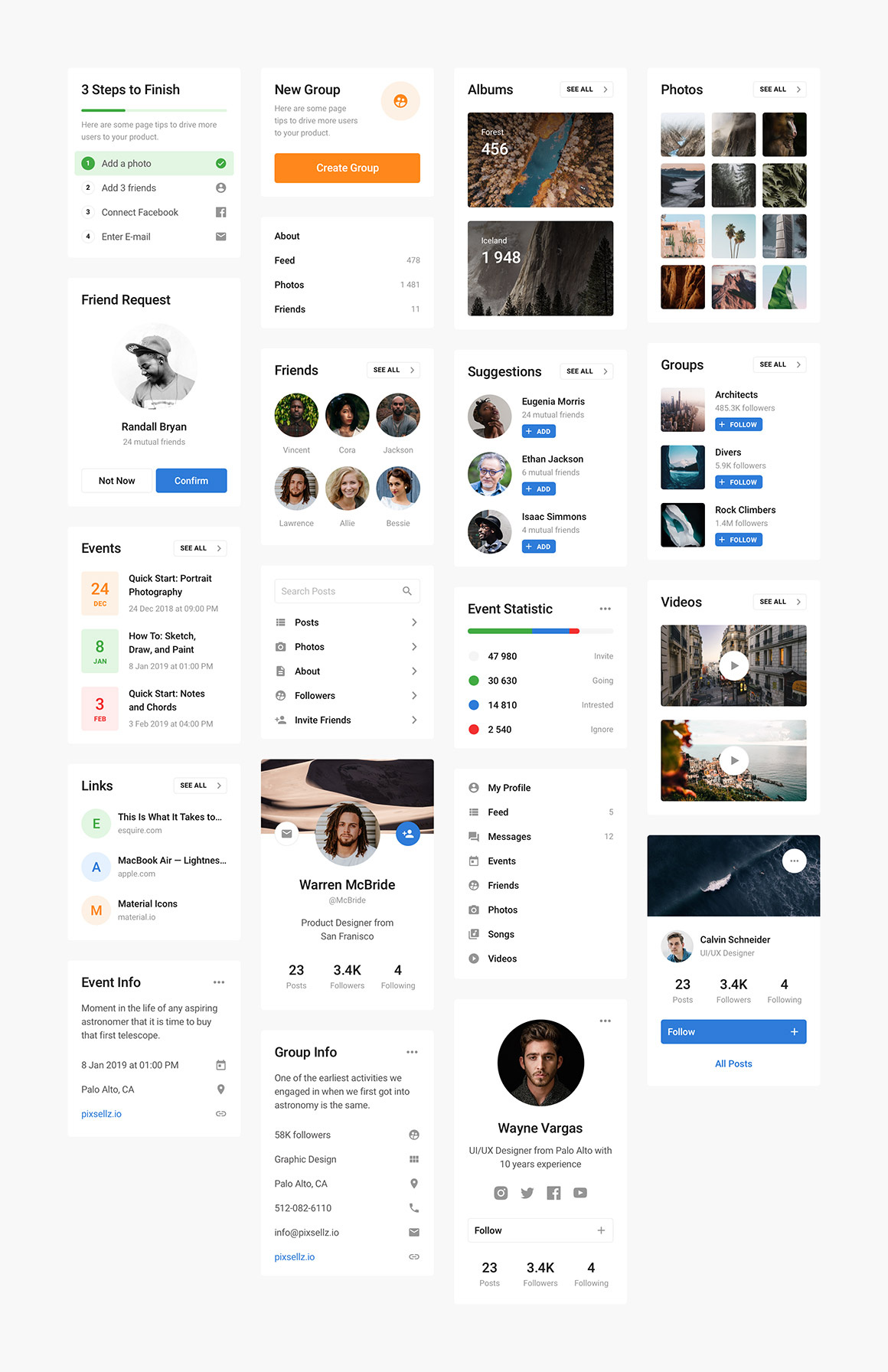 Blocke:社交网络UI工具包(Blocke: Social web UI kit)插图1