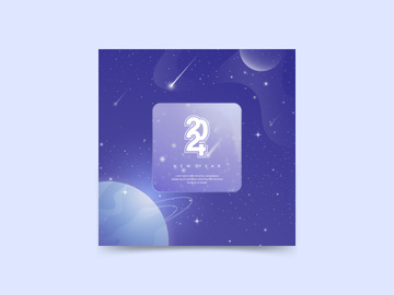 2024 New Year Space Social Media Post Template