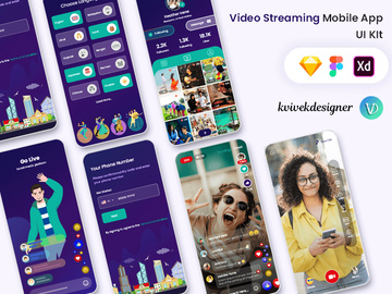 Live Video Streaming Mobile App UI Kit