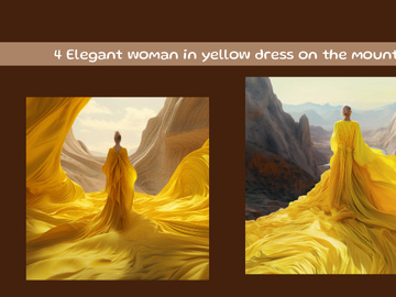 Elegant woman in red dress on the mountain