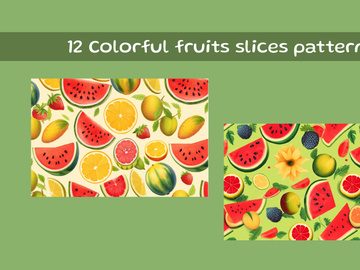 Colorful fruits slices pattern