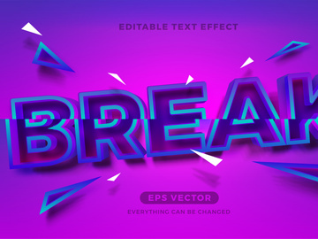 Break The Rules Sliced editable text effect vector template