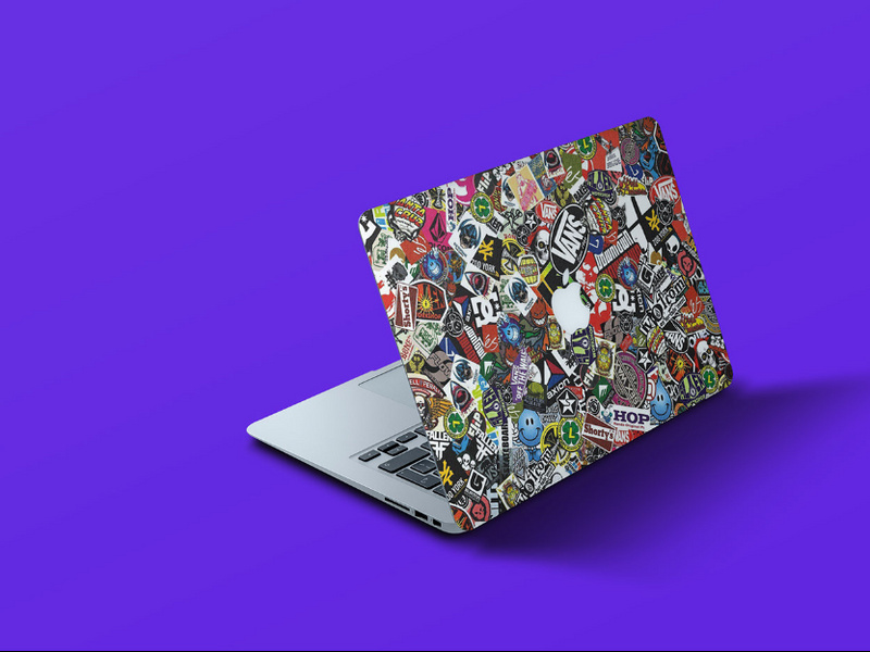 Download Free Macbook Stickers Mockup By Erik Frank Epicpxls