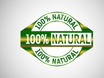 Natural, organic, fresh food vector logo or badge template for product