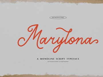 Marylona | Monoline Script font