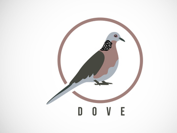 Dove bird in a circle. Dove bird logo design template vector illustration