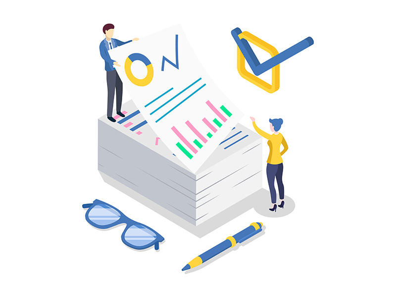 Business analytics isometric color vector illustration by ~ EpicPxls