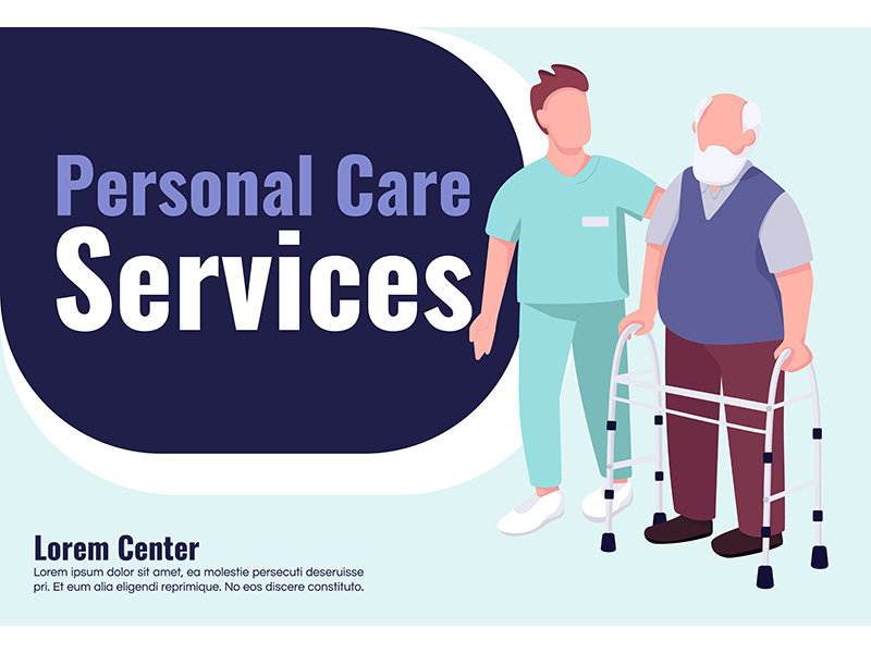 Personal care service banner flat vector template by The EpicPxls