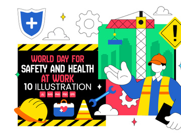 10 Day For Safety And Health At Work Illustration