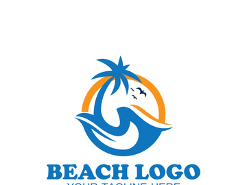 Beach logo design Vector template