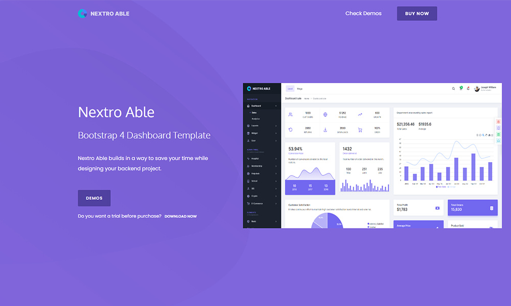 Nextro Able Bootstrap管理模板(Nextro Able Bootstrap Admin Template)插图