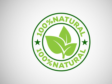 Natural, organic, fresh food vector logo or badge template for product