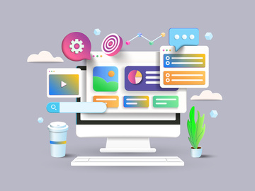 Modern 3d illustration Set