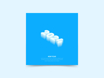 New year 2024 text typography design element