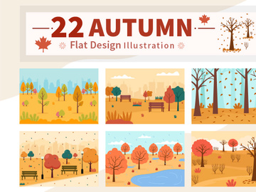 22 Autumn Background Landing Page Illustration