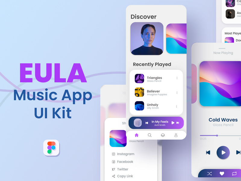 Eula - Music App UI Kit by Eula ~ EpicPxls