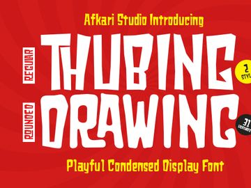 Thubing Drawing - Condensed Sans Serif Display Font