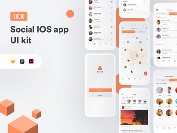 Socio social IOS app ui kit