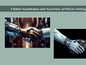 Robot handshakes and futuristic artificial intelligence