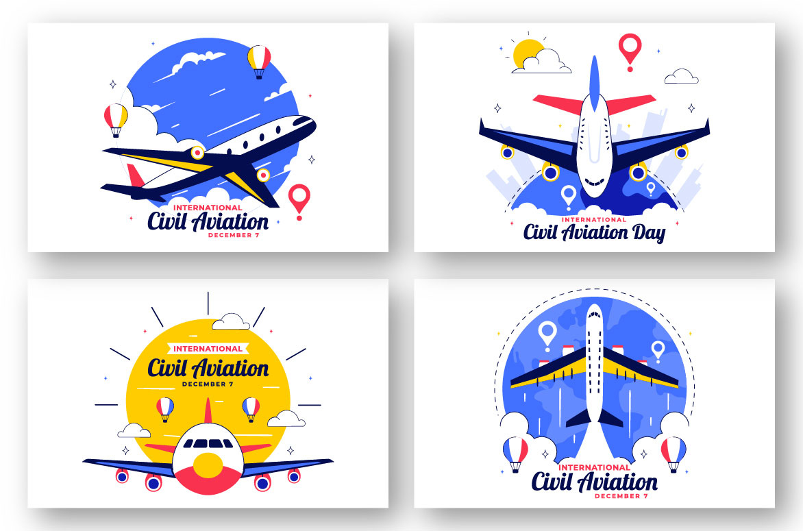 10 Ilustração do Dia Internacional da Aviação