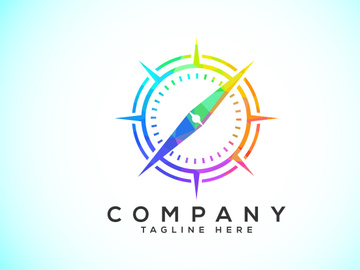 Polygonal Compass Concept Logo Design. Compass Low Poly Logo sign and symbol. Coastal icon