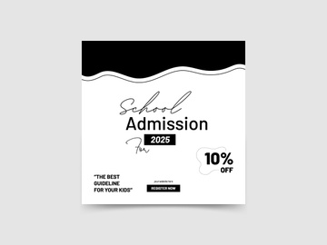 Black and white concept school social media post banner template