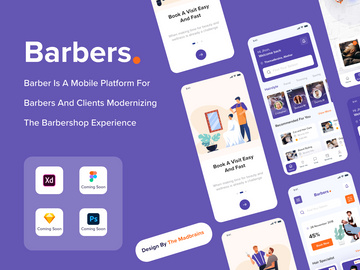 Book Barber Shop Near XD UI KIT Template