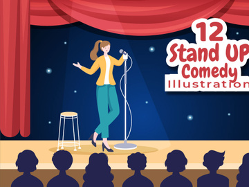 12 Stand Up Comedy Show Illustration