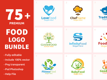 75+ Food Logo Bundle