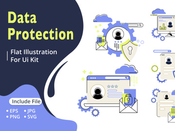 Cybersecurity flat illustration