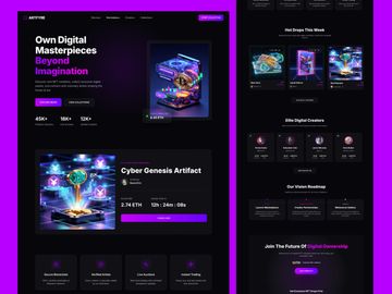 Artfyre NFT Marketplace Website Design | Futuristic Web3 Digital