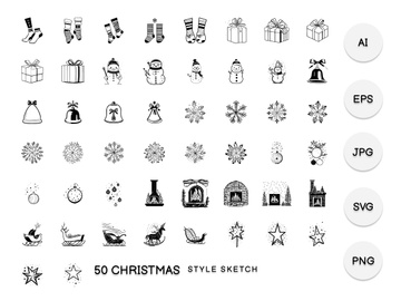 Christmas Element Draw Black