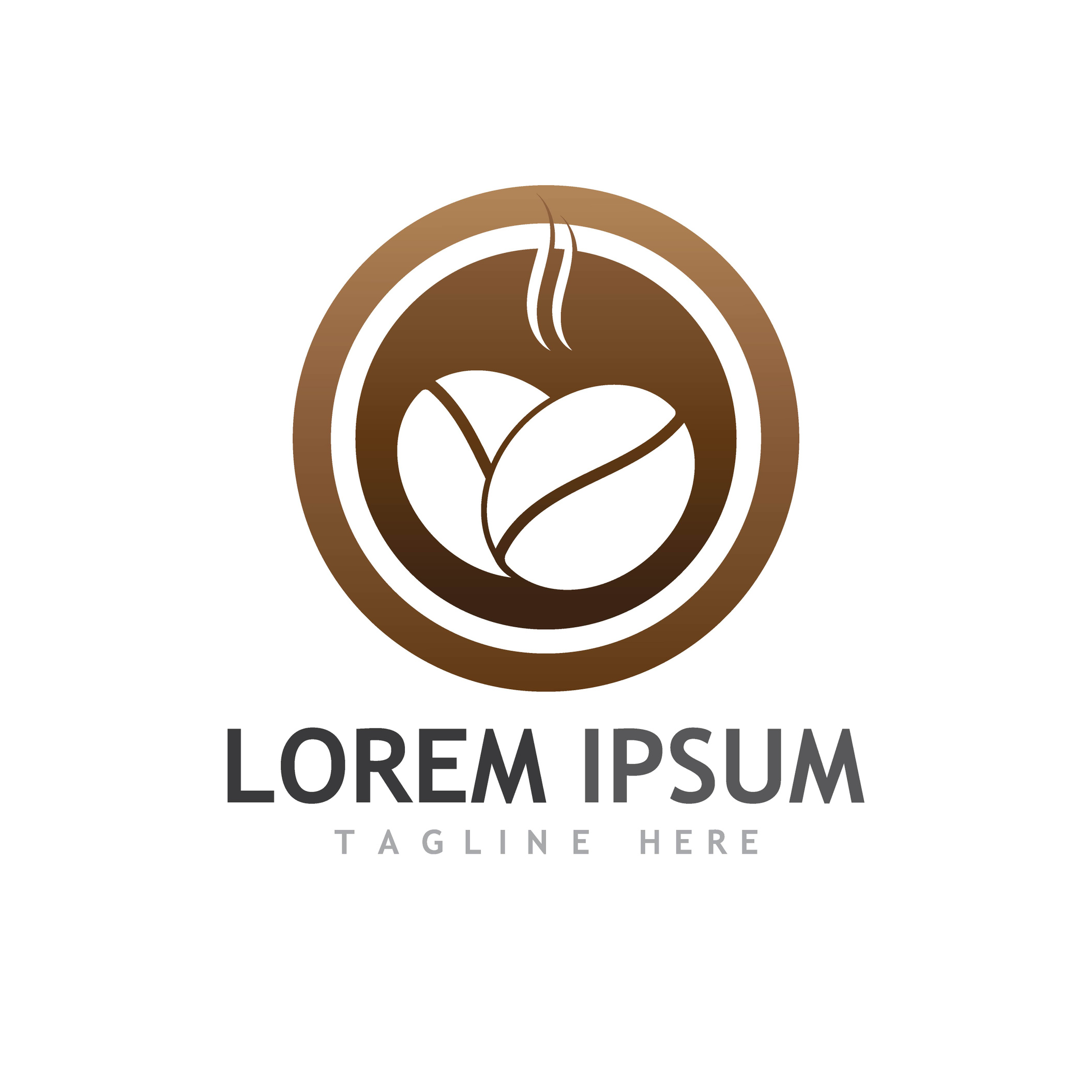 Creative coffee bean logo design.