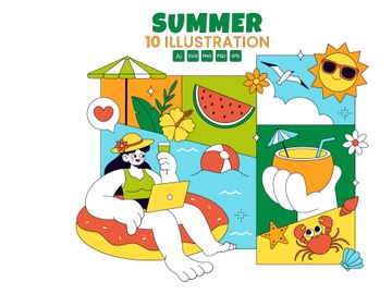 10 Summer Vacation Illustration