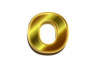 3d golden letter. Luxury gold English alphabet on white background